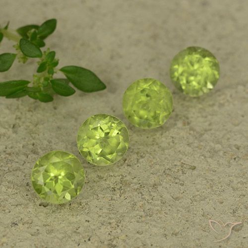 2.21ctw Natural Verde amarillento Peridoto, Redondo, VVS-VS