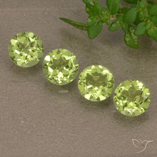 1.58ctw Natural Verde vivo claro Peridoto, Redondo, VVS-VS