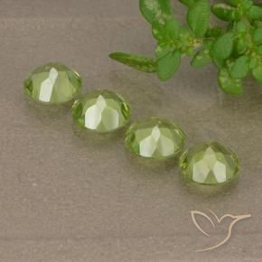 Gemas de Peridoto Verde vivo claro natural de 1.58 ct, Redondo, VVS-VS