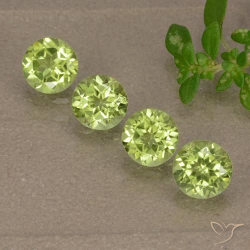1.56ctw Natural Verde vivo claro Peridoto, Redondo, VVS-VS