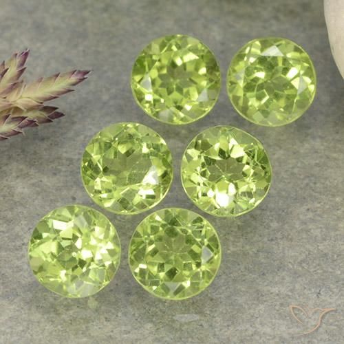 2.43ctw Natural Verde claro Peridoto, Redondo, VVS-VS