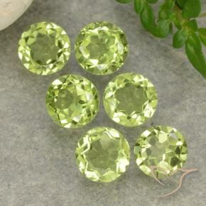 Gemas de Peridoto Verde claro natural de 2.27 ct, Redondo, VVS-VS