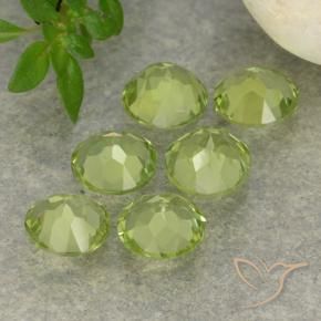 Gemas de Peridoto Verde claro natural de 2.27 ct, Redondo, VVS-VS