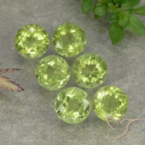 Gemas de Peridoto Verde vivo claro natural de 2.61 ct, Redondo, VVS-VS