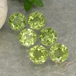 Gemas de Peridoto Verde vivo claro natural de 2.61 ct, Redondo, VVS-VS