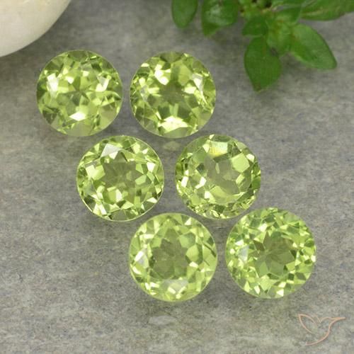 Gemas de Peridoto Verde vivo claro natural de 2.61 ct, Redondo, VVS-VS