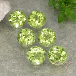 Gemas de Peridoto Verde claro natural de 2.42 ct, Redondo, VVS-VS