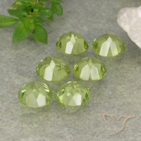 Gemas de Peridoto Verde claro natural de 2.42 ct, Redondo, VVS-VS