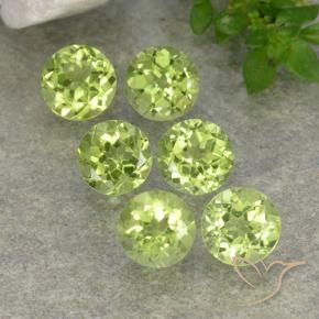 Gemas de Peridoto Verde vivo claro natural de 2.34 ct, Redondo, VVS-VS