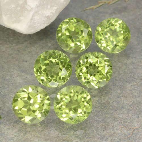 2.74ctw Natural Verde vivo claro Peridoto, Redondo, VVS-VS