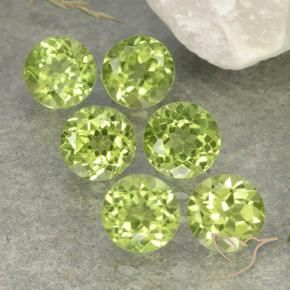 Gemas de Peridoto Verde vivo claro natural de 2.74 ct, Redondo, VVS-VS