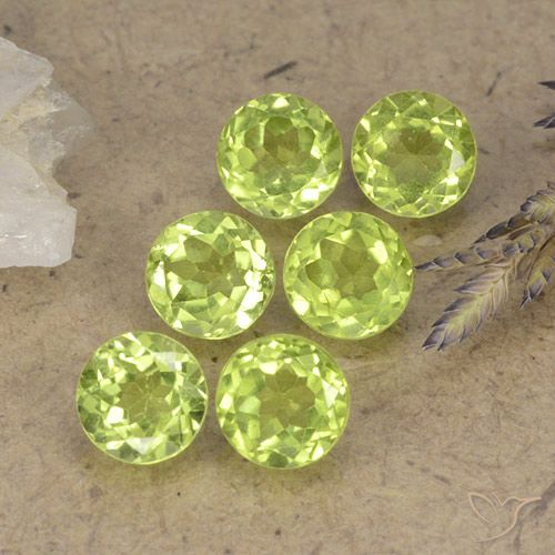 2.52ctw Natural Verde vivo claro Peridoto, Redondo, VVS-VS