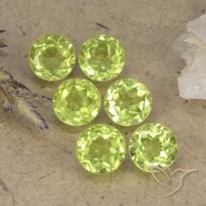 Gemas de Peridoto Verde vivo claro natural de 2.52 ct, Redondo, VVS-VS
