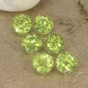 Gemas de Peridoto Verde vivo claro natural de 2.71 ct, Redondo, VVS-VS