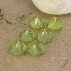 Gemas de Peridoto Verde vivo claro natural de 2.71 ct, Redondo, VVS-VS