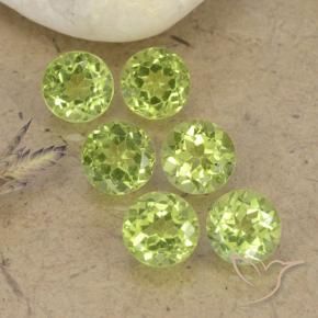 Gemas de Peridoto Verde vivo claro natural de 2.45 ct, Redondo, VVS-VS