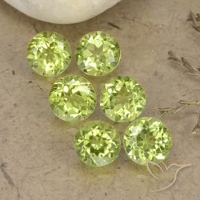 Gemas de Peridoto Verde vivo claro natural de 2.38 ct, Redondo, VVS-VS