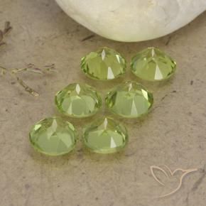 Gemas de Peridoto Verde vivo claro natural de 2.38 ct, Redondo, VVS-VS