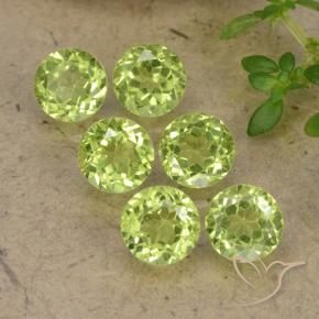 Gemas de Peridoto Verde vivo claro natural de 2.79 ct, Redondo, VVS-VS