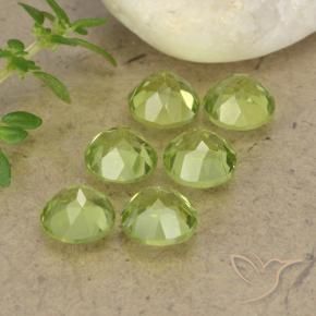 Gemas de Peridoto Verde vivo claro natural de 2.79 ct, Redondo, VVS-VS