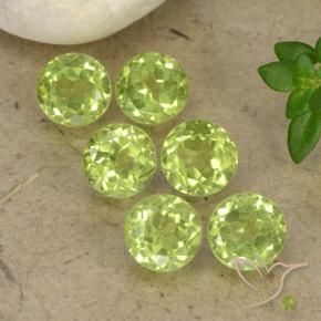 Gemas de Peridoto Verde claro natural de 2.73 ct, Redondo, VVS-VS