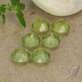 Gemas de Peridoto Verde claro natural de 2.73 ct, Redondo, VVS-VS