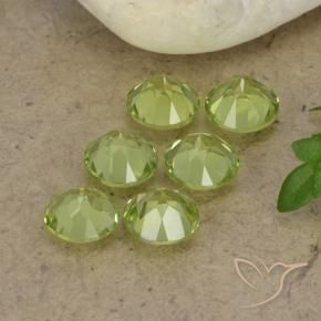 Gemas de Peridoto Verde vivo claro natural de 2.38 ct, Redondo, VVS-VS
