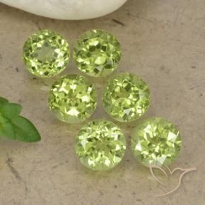 Gemas de Peridoto Verde claro natural de 2.72 ct, Redondo, VVS-VS