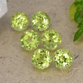 Gemas de Peridoto Verde claro natural de 2.59 ct, Redondo, VVS-VS