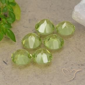 Gemas de Peridoto Verde claro natural de 2.59 ct, Redondo, VVS-VS