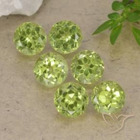 Gemas de Peridoto Verde vivo claro natural de 2.72 ct, Redondo, VVS-VS