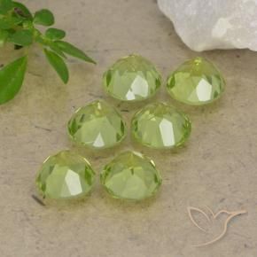 Gemas de Peridoto Verde vivo claro natural de 2.72 ct, Redondo, VVS-VS