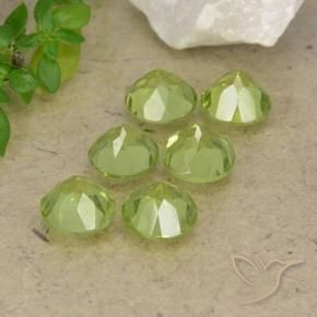 Gemas de Peridoto Verde claro natural de 2.52 ct, Redondo, VVS-VS
