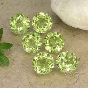 Gemas de Peridoto Verde claro natural de 2.61 ct, Redondo, VVS-VS