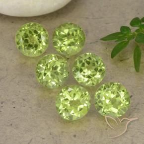 Gemas de Peridoto Verde vivo claro natural de 2.67 ct, Redondo, VVS-VS
