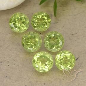 Gemas de Peridoto Verde claro natural de 2.64 ct, Redondo, VVS-VS
