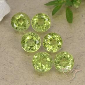 Gemas de Peridoto Verde vivo claro natural de 2.57 ct, Redondo, VVS-VS