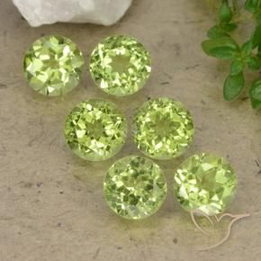 Gemas de Peridoto Verde claro natural de 2.66 ct, Redondo, VVS-VS