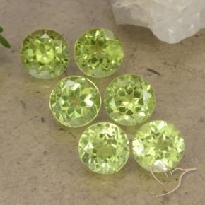 Gemas de Peridoto Verde claro natural de 2.58 ct, Redondo, VVS-VS