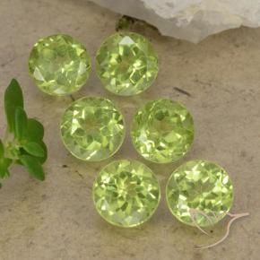 Gemas de Peridoto Verde vivo claro natural de 2.68 ct, Redondo, VVS-VS