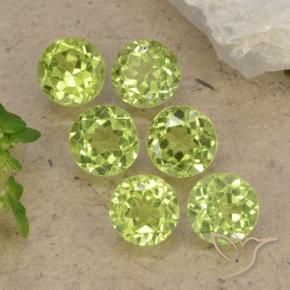 Gemas de Peridoto Verde claro natural de 2.49 ct, Redondo, VVS-VS