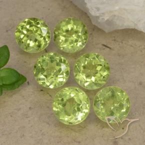 Gemas de Peridoto Verde vivo claro natural de 2.65 ct, Redondo, VVS-VS