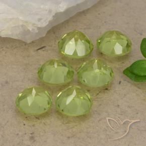 Gemas de Peridoto Verde vivo claro natural de 2.65 ct, Redondo, VVS-VS