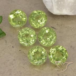 Gemas de Peridoto Verde vivo claro natural de 2.81 ct, Redondo, VVS-VS