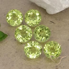 Gemas de Peridoto Verde claro natural de 2.56 ct, Redondo, VVS-VS