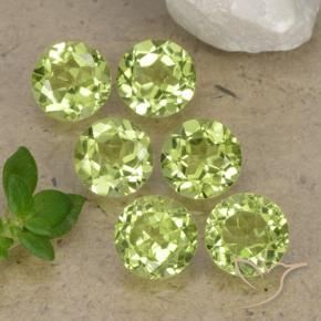 Gemas de Peridoto Verde vivo claro natural de 2.37 ct, Redondo, VVS-VS