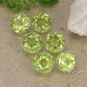 Gemas de Peridoto Verde vivo claro natural de 2.66 ct, Redondo, VVS-VS