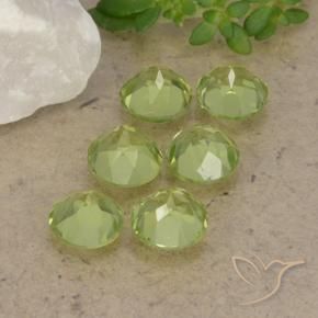 Gemas de Peridoto Verde vivo claro natural de 2.66 ct, Redondo, VVS-VS