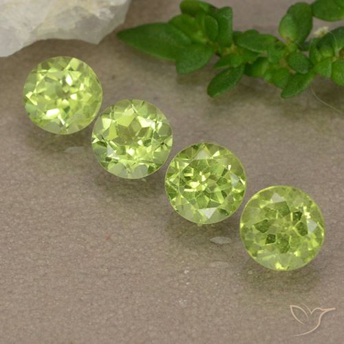1.75ctw Natural Verde claro Peridoto, Redondo, VVS-VS