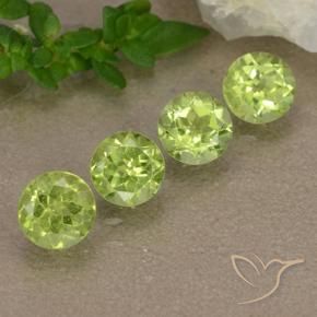 Gemas de Peridoto Verde claro natural de 1.75 ct, Redondo, VVS-VS
